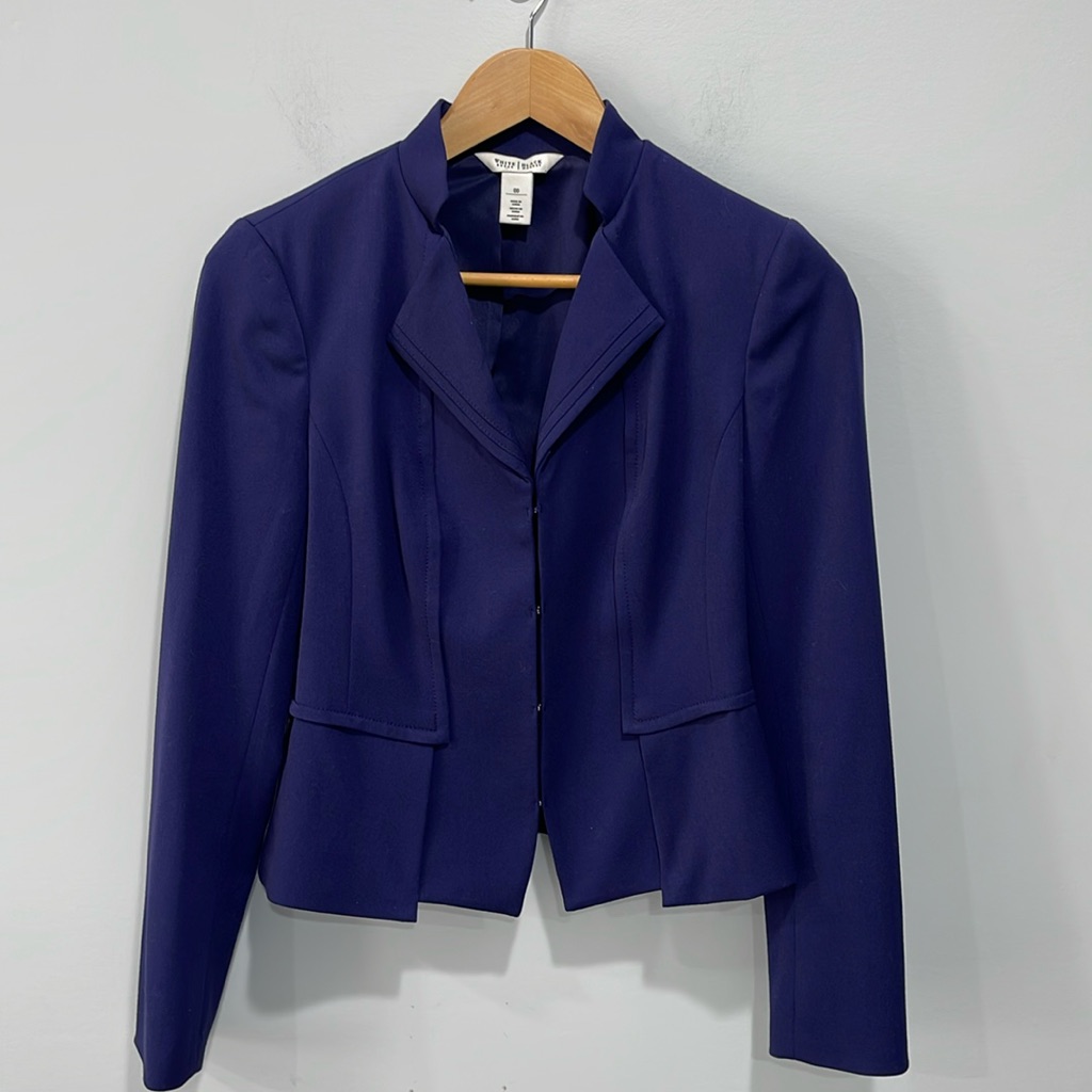 White House Black Market Size 00 Blazer Jacket Blue